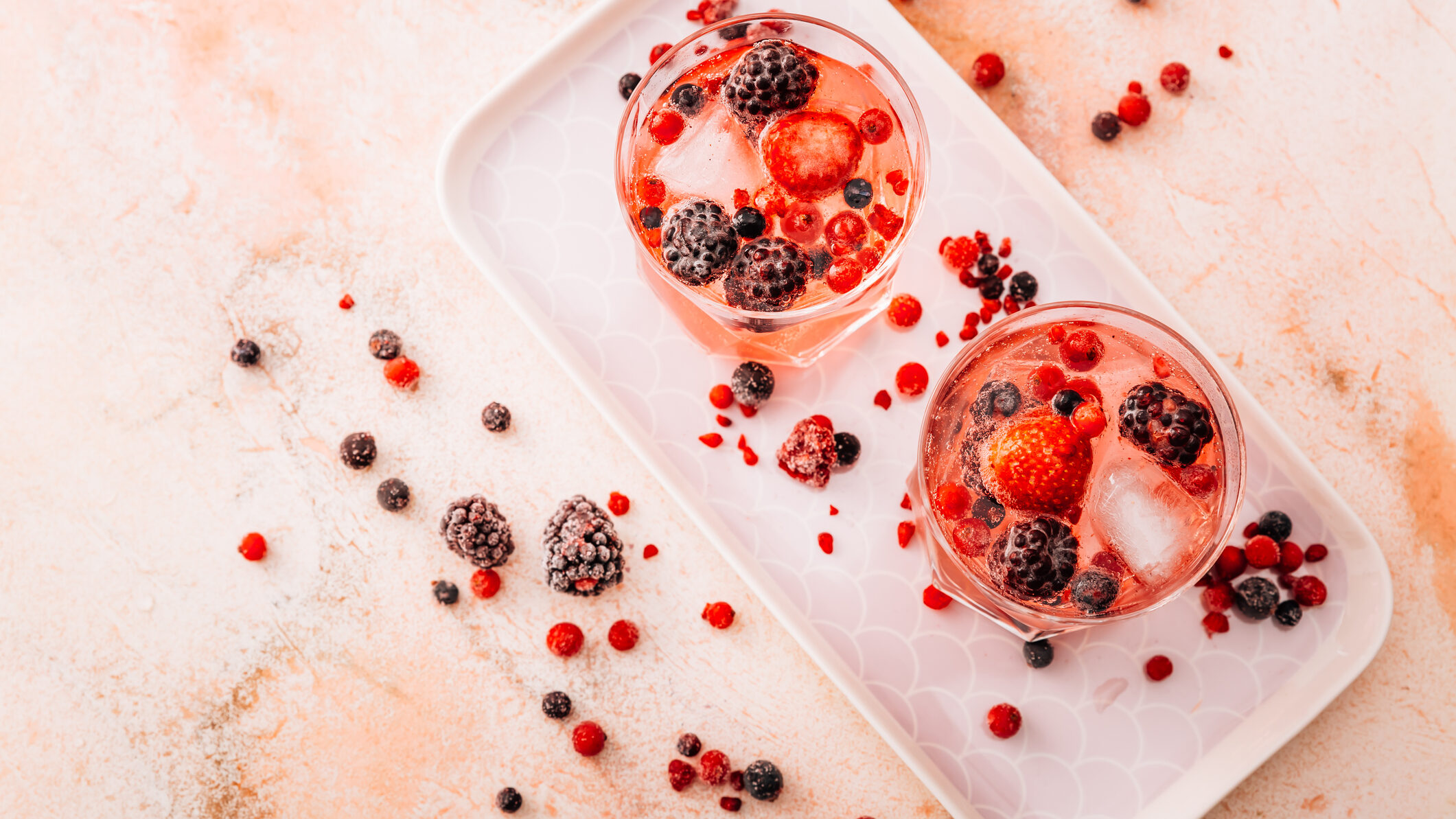 Drink Lillet Wildberry Cocktails on marble table